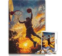 Rompecabezas de 1000 Piezas para Adultos: Jugador de Baloncesto, Mates, desafío, Juego de ingenio, Apto para Mayores de 14 años (tamaño 50x75cm)
