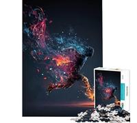 Rompecabezas de 1000 Piezas para Adultos Jugador de fútbol dinámico con energía ardiente Juguete Intelectual Juego Imposible Aprendizaje Educativo Regalos de Amigo Invisible (tamaño 38x26cm)