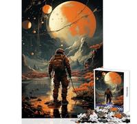Rompecabezas de 1000 Piezas para Adultos Juguete de Astronauta perdido decoración de Pared Regalo de cumpleaños Juegos relajantes interacción Entre Padres e Hijos tamaño 38x26cm