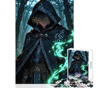 Rompecabezas de 1000 Piezas para Adultos Juguete de hechicero Encapuchado de la arboleda Oscura decoración de Pared Regalo Divertido Juego de ingenio difícil y desafiante tamaño 38x26cm