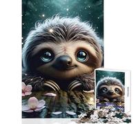 Rompecabezas de 1000 Piezas para Adultos Juguete de Perezoso Sonriente Feliz decoración de Pared Gran Regalo para Juegos Familiares Mejora el Amor Entre Parejas tamaño 38x52cm