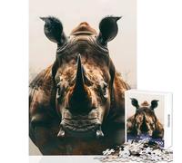 Rompecabezas de 1000 Piezas para Adultos Juguete Educativo de Rhino Guardian Regalo de cumpleaños Juegos Divertidos con póster a Juego y Hoja de Trivia tamaño 38x26cm