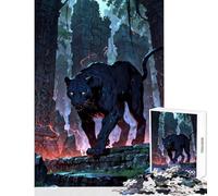 Rompecabezas de 1000 Piezas para Adultos Juguete guardián de la Pantera del Templo decoración de Pared Gran Regalo para Juegos Juego Imposible interacción Entre Padres e Hijos tamaño 38x26cm