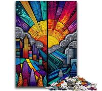 Rompecabezas de 1000 Piezas para Adultos, Juguetes de vidrieras, Juegos educativos, antiestrés, decoración única para el hogar y Regalos, 26x38cm