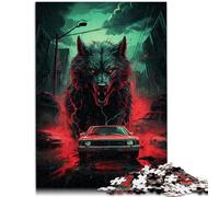Rompecabezas de 1000 piezas para adultos, juguetes educativos de aprendizaje de lobo sobrenatural con cartel y hoja de preguntas y respuestas 14.96" x 20.47"