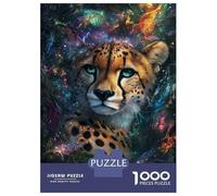 Rompecabezas De 1000 Piezas para Adultos Jungle Majesty Cheetah's Glow Rompecabezas para Adultos Juego Familiar Regalos para Mujeres Regalos para Amigos Y Familiares 52x38cm/1000pcs