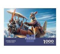 Rompecabezas De 1000 Piezas para Adultos Kangaroo Pilot in Vintage Airplane Rompecabezas para Adultos Juegos Relajantes Análisis Y Lógica Oferta como Regalos para Toda La Familia 38x26cm/1000pcs
