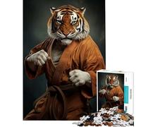 Rompecabezas de 1000 Piezas para Adultos Karate Tiger Juego práctico Juguetes adictivos para Cultivar la Paciencia Regalo de cumpleaños antiestrés (tamaño 75x50cm)