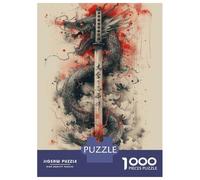 Rompecabezas De 1000 Piezas para Adultos Katana of The Black Dragon Rompecabezas para Adultos Juegos Relajantes Pero Divertidos Y Humorísticos Desafiante De Completar 38x26cm/1000pcs