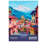 Rompecabezas De 1000 Piezas para Adultos Kathmandu Cityscape Rompecabezas para Adultos Juego De Ingenio Carrera De Velocidad De Manos Regalos para Reducir El Estrés 38x26cm/1000pcs