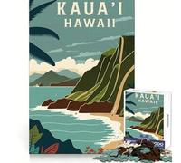 Rompecabezas de 1000 Piezas para Adultos Kauai Hawaii Travel - Creativo - Piensa - Feliz - Tiempo de Ocio - Ajuste Perfecto - Regalo Creativo (50x75cm)