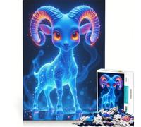 Rompecabezas de 1000 Piezas para Adultos Kawaii Ram Art, Juegos relajantes, ensamblaje de Patrones, Lista de Deseos con Papá Noel 38x52cm