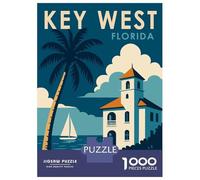 Rompecabezas De 1000 Piezas para Adultos Key West Florida Travel Rompecabezas para Adultos Juguetes Antiestrés Carrera De Velocidad Manual Interacción Entre Padres E Hijos 52x38cm/1000pcs