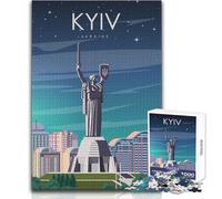 Rompecabezas de 1000 Piezas para Adultos Kiev Ucrania Arte Hermoso diseño Juego Difícil Desafío Gran Regalo Tamaño 38x26cm