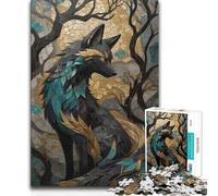 Rompecabezas de 1000 Piezas para Adultos, Kitsune Kintsugi, decoración del hogar, Juego práctico, Apto para Mayores de 14 años, 50x75cm