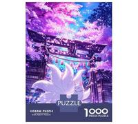 Rompecabezas De 1000 Piezas para Adultos Kitsune Under Cherry Blossoms Rompecabezas para Adultos Juegos Relajantes Difícil Difícil Cumpleaños Y Navidad 70x50cm/1000pcs