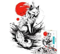 Rompecabezas de 1000 Piezas para Adultos Kitsune Zorro japonés Juguete de 1000 Piezas decoración de Pared antiestrés Regalo para Reducir el estrés (75x50cm)