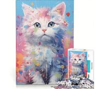 Rompecabezas de 1000 Piezas para Adultos Kitty No, Juegos de relajación, Montaje de Patrones, Lista de Deseos con Papá Noel 50x75cm