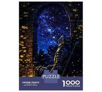 Rompecabezas De 1000 Piezas para Adultos Knight Gazing at Starry Sky Rompecabezas para Adultos Juguetes De Bricolaje Desafío Difícil Desafío Educativo 52x38cm/1000pcs