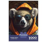 Rompecabezas De 1000 Piezas para Adultos Koala with Sunglasses Rompecabezas para Adultos Juegos De Relajación Desafío Difícil Ayuda A Ejercitar El Cerebro 52x38cm/1000pcs