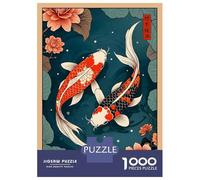 Rompecabezas De 1000 Piezas para Adultos Koi Fish Japanese Rompecabezas para Adultos Juegos Familiares para La Diversión Familiar Regalo De Cumpleaños, Regalos, 52x38cm/1000pcs