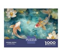 Rompecabezas De 1000 Piezas para Adultos Koi Fish Pond Wall Mural Rompecabezas Juegos Familiares Difícil Difícil Cumpleaños Y Navidad 52x38cm/1000pcs