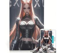Rompecabezas de 1000 Piezas para Adultos Kunoichi Vestida de Cuero, Juego Imposible, análisis y lógica, fortalece el Amor Entre Parejas 38x52cm