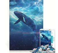 Rompecabezas de 1000 Piezas para Adultos La Ballena Celestial Etérea Juguetes para armar Actividades Divertidas en casa para Fortalecer el Amor en Pareja 50x75cm
