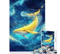 Rompecabezas de 1000 Piezas para Adultos La Ballena Dorada del Abismo Juguetes de Bricolaje Regalos de Amigo Secreto Juego práctico para Mejorar el Amor en Pareja tamaño 38x52cm