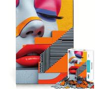 Rompecabezas de 1000 Piezas para Adultos La Belleza es un Arte Abstracto,Borde, Juego cognitivo,Regalo,Juego de Ocio,Actividad de cumpleaños (38x26cm)
