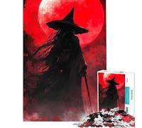 Rompecabezas de 1000 Piezas para Adultos La Bruja bajo la Luna roja Juguete Educativo de 1000 Piezas Un desafío difícil para ejercitar la Mente Juegos Familiares (50x75cm)