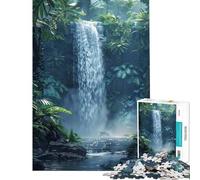 Rompecabezas de 1000 Piezas para Adultos La Cascada de la Jungla Un Reto para completar Decoración para el hogar Juegos Divertidos Apto para Mayores de 14 años (38x52cm)
