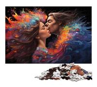 Rompecabezas de 1000 Piezas para Adultos La Colorida psicodelia de Arctic Kiss Obra de Arte para Adolescentes a Partir de 14 años 1000 Piezas (38 x 26 cm)