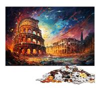 Rompecabezas de 1000 Piezas para Adultos La Colorida psicodelia del Coliseo Una Obra de Arte para Adolescentes a Partir de 14 años 1000 Piezas (75 x 50 cm)