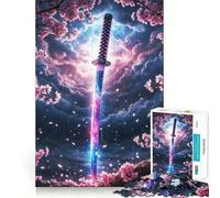 Rompecabezas de 1000 Piezas para Adultos La Espada de la Tormenta Sakura Decoración Elegante y Funcional,Juego Divertido y lúdico,Ideal para cumpleaños 38x26cm