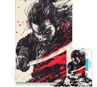 Rompecabezas de 1000 Piezas para Adultos La Espada del Samurai Silencioso Juego de ingenio Ensamblaje de Patrones Mejora del Amor Entre Parejas 50x75cm