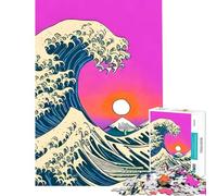 Rompecabezas de 1000 Piezas para Adultos La Gran Ola de Kanagawa Juego Educativo desafío Juguete Juego Familiar desafío difícil Ideas para Regalos (tamaño 50x75cm)