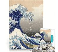 Rompecabezas de 1000 Piezas para Adultos La Gran Ola de Kanagawa, Juego práctico, Carrera de Velocidad Manual, con Piezas de Formas aleatorias Que encajan Perfectamente 38x52cm