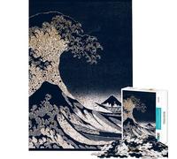 Rompecabezas de 1000 Piezas para Adultos La Gran Ola de Kanagawa Rompecabezas para Adultos Juegos relajantes Regalo de cumpleaños difícil y desafiante (tamaño 38x26cm)