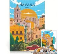 Rompecabezas de 1000 Piezas para Adultos: La Habana, Cuba Juego de ingenio, decoración para el hogar, cumpleaños y Navidad 50x75cm