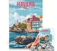 Rompecabezas de 1000 Piezas para Adultos, La Habana, Cuba, Juego Interactivo, Actividades Divertidas para Hacer en casa, Toda la Familia 38x26cm