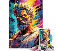 Rompecabezas de 1000 Piezas para Adultos La ira del Dios del Trueno Zeus Rey del Olimpo Rompecabezas para Adolescentes Juguetes de Bricolaje Corte de precisión desafiante para completar (38x26cm)