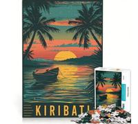 Rompecabezas de 1000 Piezas para Adultos: La Isla de Kiribati Juegos Divertidos para la interacción Entre Padres e Hijos Cada Pieza es única 50x75cm