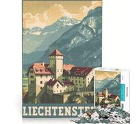 Rompecabezas de 1000 Piezas para Adultos: La Joya escondida de Liechtenstein, Juguete Educativo, Actividades Divertidas para Hacer en casa, Ideal para cumpleaños y Navidad 38x26cm