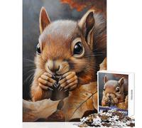 Rompecabezas de 1000 Piezas para Adultos La Mirada de la Ardilla en otoño Rompecabezas para Adultos Divertido Juego de construcción Toda la Familia (tamaño 38x26cm)