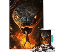 Rompecabezas de 1000 Piezas para Adultos La Mirada de la Serpiente ardiente Juguetes adictivos para Cultivar la Paciencia Juego Educativo Ideal para armar Regalo de cumpleaños (tamaño 38x52cm)