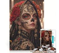 Rompecabezas de 1000 Piezas para Adultos: La Novia del Día de Muertos, Juego Familiar, interacción Entre Padres e Hijos, cumpleaños y Navidad 38x26cm