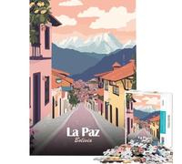 Rompecabezas de 1000 Piezas para Adultos La Paz Bolivia Póster de Viaje Juego desafiante Juguetes Juego Imposible Reto difícil Regalos para Mujeres y Hombres Tamaño 75x50cm