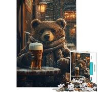 Rompecabezas de 1000 Piezas para Adultos La poción Invernal del Oso - Juego de Rompecabezas Familiar desafío difícil Regalo para Amigos y Familiares (Tamaño 38x52cm)