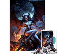 Rompecabezas de 1000 Piezas para Adultos la Reina Demonio Lilith en un Trono de Calaveras Un desafío Educativo para la decoración del hogar Juguetes para Mayores de 14 años Juego de Rompecabezas